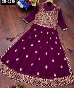 Nieuwe Designer Vrouwen Dragen Kledingcollecties In Bollywood-Stijl Ontwerper Etnische Kleding Salwar Kameez Zachte Zijde Zuid-Indiase Sari