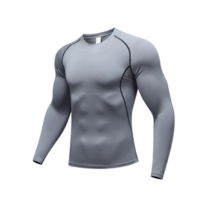 T-shirt à manches longues pour hommes, avec logo personnalisé, vêtements de sport pour la course, le sport et la compression musculaire - Product Image 3