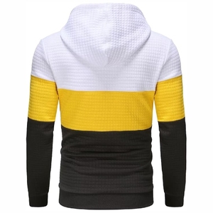 Sweat à capuche athlétique de performance haut de gamme, blanc épais, entièrement blanc, avec capuche jaune canari vif - Product Image 2