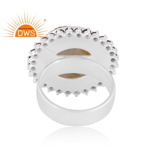 Anillo de declaración de piedras preciosas múltiples naturales de plata de ley fina de la mejor calidad fabricante de joyería personalizada - Product Image 4