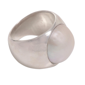 Anillo de cóctel de Plata de Ley 925 de diseñador hecho a mano, joyería de Hip Hop de moda con perla para aniversario - Product Image 3