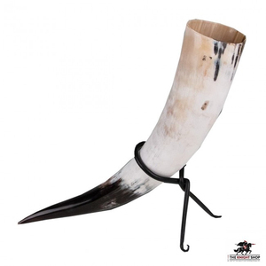 High Quality Norse <b>Drinking</b> Horn With Brass Molding and Iron <b>Stand</b>/ Viking <b>Drinking</b> Horn Brass Edge 100% Food Safe Medieval Horn - Product Image 1