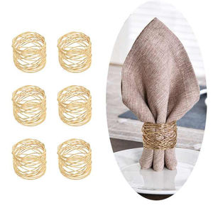 Anneaux porte-serviettes en acier inoxydable, vente en gros d'usine, couleur naturelle, bords cousus, mariage, dîner, écologique, fait main, machine - Product Image 1