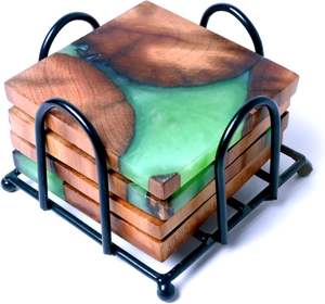 ชุดจานรองแก้วไม้เรซินพร้อมขาตั้งทันสมัยและใช้งานได้ดีเหมาะสำหรับทุกโอกาสหรูหราในการรับประทานอาหารของคุณ - Product Image 2