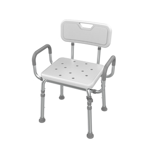 Chaise de douche à montage sans outils pour <span class=keywords><strong>personnes</strong></span> <span class=keywords><strong>âgées</strong></span>, siège de bain réglable avec dossier et accoudoirs - Product Image 2