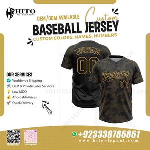 Jersey de béisbol para hombre de último diseño a precio barato Color sólido tamaño personalizado sublimación camiseta de béisbol uniformes cuello en V - Product Image 2