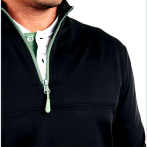 2024 hommes solide conception demi-fermeture éclair sweat humidité sport col cou Golf à capuche 1/4 quart Zip pull Jersey pour l'hiver - Product Image 3