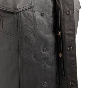 Nouveaux gilets en cuir sur mesure, haute qualité, mode, respirants, vente en gros, multi-poches, gilet tactique en cuir pour moto, pour homme - Product Image 4