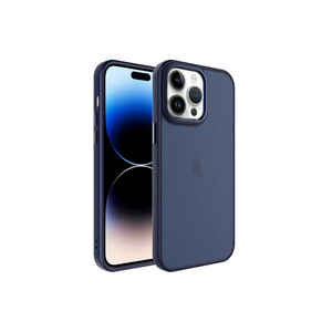 Coque de téléphone en polycarbonate rigide givrée bleu marine Netzy pour iPhone 14 Pro Max, design translucide mignon, protection contre les chocs, coques arrière, modèle A53 7 Plus - Product Image 1