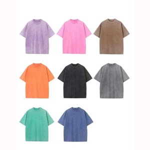 Camiseta Corta de Algodón para Hombre con Cuello Redondo, Estilo Oversize, Lavado Ácido, de Alta Calidad, con Estampado de Logotipo Personalizado, Colección 2026 - Product Image 2