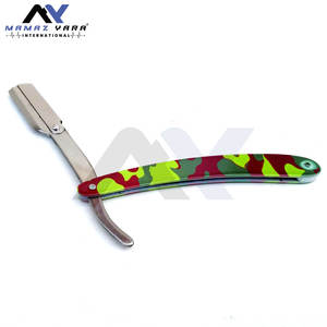 Navaja de barbero de mano de acero de media hoja con modelo para bigote, herramienta de aseo de precisión para uso profesional en barberías y en casa - Product Image 5