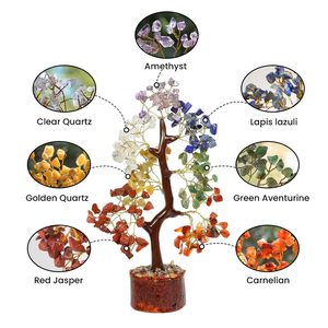 Arbre de cristal artisanal à 7 chakras avec perles naturelles pour l'activation des chakras et la méditation de bien-être et le flux d'énergie - Product Image 6