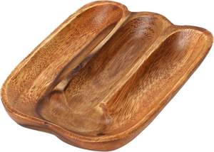 ถาดไม้เนื้อแข็ง ถาดไม้แบ่งช่อง ถาดไม้ธรรมชาติสำหรับใส่ผลไม้ ขนม และเค้ก ถาดตกแต่งสำหรับห้องครัว โต๊ะกาแฟ ชุดน้ำชา ผู้จำหน่าย - Product Image 6