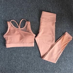 Conjunto de Yoga de 1/2 piezas para mujer, ropa deportiva para gimnasio, chándal deportivo de malla para entrenamiento, trajes de gimnasio para correr y Yoga - Product Image 4