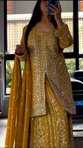 ชุดเสื้อผ้าแนวพลัสโซพร้อมงานเย็บปักถักร้อยและชุดสวมใส่แบบชนเผ่าหรูหราสำหรับงานแต่งงานในช่วงเทศกาลและงานเลี้ยงฉลอง - Product Image 3