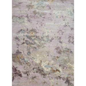 Alfombra Kavi Srb(722) Anudada a Mano de Lana y Seda de Bambú, Patrón Abstracto Rojo y Naranja para Uso Doméstico - Product Image 1