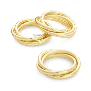 Anneaux de serviette en fer plaqué cuivre élégants avec couleur personnalisée 2.5cm de largeur décoration de table stockée pour les dîners de mariage - Product Image 6