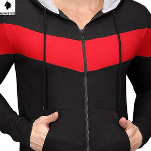 Pull à capuche léger pour hommes conçu sur mesure de haute qualité 100% coton polyester tissu éponge solide motif teint uni - Product Image 2