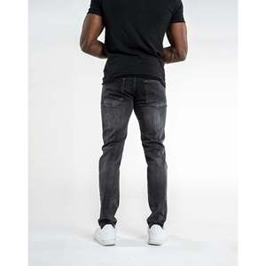 ผ้ายืดเทอร์รี่ผ้ายืดทรงสลิมฟิตสำหรับผู้ชายกางเกงยีนส์ไซส์38สีดำ - Product Image 2