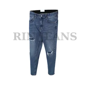 Jeans Slim Fit Vente Chaude Smart Casual Zipper Sortir Tenue Logo Décoration Emballage Dans Une Boîte En Carton Fournisseur Vietnamien