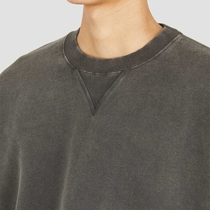 Men's Sweatshirt 100% Cotton Oversized Sweatshirt Drop Shoulder <b>Crop</b> Crewneck Custom Women <b>Top</b> Printing Wash Sweatshirt for Men - Product Image 2