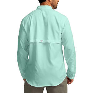 Custom <b>Men</b> Solid Color Long Sleeve Button-Down <b>Flannel</b> Fishing <b>Shirt</b> Mesh Back Vented Outdoor UPF 50+ UV Protection Anti-Shrink - Product Image 2