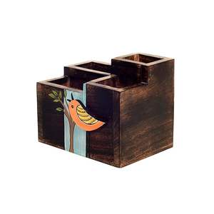 Porte-cuillères en bois artisanal de haute qualité, durable, à trois niveaux, réglable, finition en bois naturel, style classique, longue durée - Product Image 4