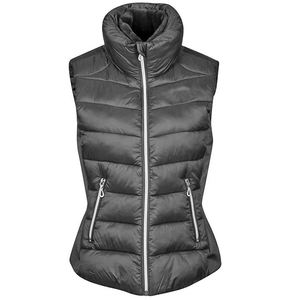 Chaqueta cálida de invierno, chaleco acolchado de nailon brillante de Color sólido para mujer, chaleco transpirable de burbujas sin mangas con cremallera gruesa, chaleco hinchado de burbujas - Product Image 6