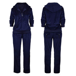 Conjunto Deportivo de Terciopelo para Mujer, Invierno, Color Sólido, Cómodo, Estilo Urbano, Sudadera, Pantalones Deportivos, Transpirable - Product Image 4