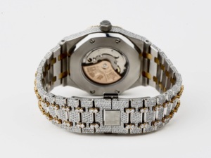 Baguette y Moissanite redondo Diamond Watch 925 Sterling Silver Fancy Watch Exclusivo nuevo reloj de diseño para hombres - Product Image 5