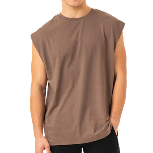 Camisetas sin mangas de talla grande para hombre de alta calidad, camiseta sin mangas de punto para gimnasio de entrenamiento personalizada, camiseta informal estilo Streetwear - Product Image 1