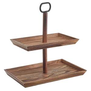 Support de gâteau alimentaire en bois décor de ferme assemblage support de gâteau de tasse en bois avec écorce en gros prix - Product Image 2