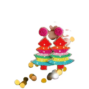 El pendiente de gota bordado a mano con cuentas pendientes de semillas de cuentas del día de Navidad el accesorio perfecto de artesanías MD - Product Image 6