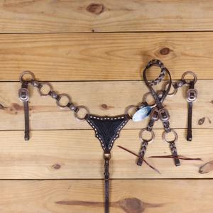 Premium 100% Leather Western Horse Headstall and Breastplate Set Fully Customized Wholesale Equestrian Tack Supplier from India - Product Image 1