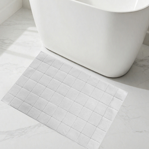 Alfombra de Baño Jacquard Tejida con Hilo Teñido Blanco de 60x100 cm - Colección Hotel, Suave y Altamente Absorbente, Hecho en Turquía, Denizli - Product Image 1