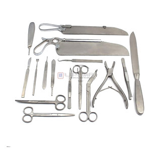 Ensemble d'instruments post mortem Premium 19 pièces Kit de dissection d'autopsie Outils en acier inoxydable Anatomie Forensics Instruments médicaux - Product Image 1