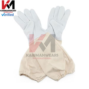 Gants d'apiculture professionnels en cuir de chèvre durable, ventilés, avec manchons de protection pour les bras, longs gants d'apiculteur – Offre spéciale - Product Image 3