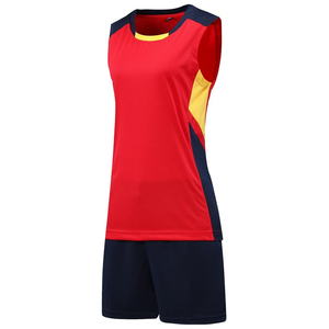Vente en gros uniforme de volley-ball de haute qualité maillot sans manches et short 100% polyester combinaison d'entraînement de volley-ball à col rond - Product Image 2