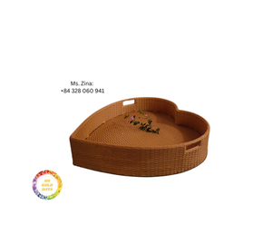 Bandeja de desayuno de ratán flotante hecha a mano, bandeja de servicio ovalada/Corazón impermeable para hoteles, resorts, fiestas en la playa, uso de catering sólido - Product Image 6