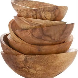 ชามเสิร์ฟทำจากไม้งานฝีมือขนาดใหญ่เหมาะสำหรับเสิร์ฟอาหารและเพิ่มเสน่ห์แบบชนบทให้กับการตกแต่งห้องครัว - Product Image 1