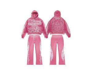 Ensemble de survêtement de sport élégant avec logo personnalisé, sweat-shirt et pantalon de sport unisexe, respirant, écologique, 2 pièces - Product Image 3