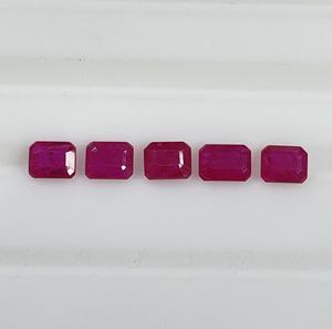100% Natural Fine Quality Heated Mozambique <b>Ruby</b> 5x4mm Octagon Cut Reddish Pink Color Loose Gemstone for Making <b>Bracelet</b> - Product Image 2