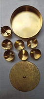 Ustensiles de cuisine indiens en laiton antique doré, écologiques, décoratifs, en bois et acier inoxydable, boîte à épices, support de rangement, ensemble de cuillères pour la cuisine