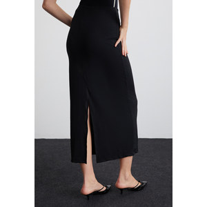 ETHIQUET EMIL Falda elegante de longitud maxi con abertura trasera para mujer - Product Image 5