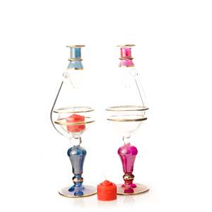Nouvelle Lampe à Parfum Égyptienne en Verre - Diffuseur d'Arômes Suspendu Nada Tall Drop Cup 22 cm (Modèle 162) - Product Image 1