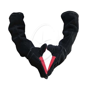 Guantes de cuero con logotipo personalizado resistentes al calor y al fuego para soldar, guantes a prueba de mordeduras para manejo de animales, guantes para manejo de mascotas Tig Mig Bird Snake - Product Image 1