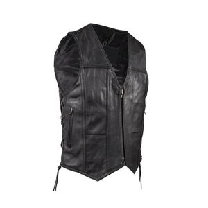 Custom <b>Men's</b> Cowhide Genuine a Grade Motorbike <b>Waistcoat</b> Breathable with Canvas for Winter Casual Style - Product Image 6