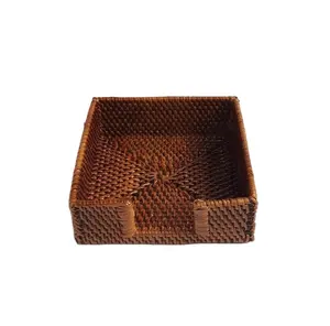 ที่ใส่ทิชชู่หวายทรงสี่เหลี่ยมผืนผ้าเป็นมิตรกับสิ่งแวดล้อมถาดเสิร์ฟสำหรับบ้านและห้องครัวของใช้ในครัวเรือนในเวียดนาม - Product Image 1