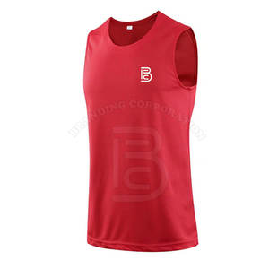 Camiseta de baloncesto cosida de baloncesto personalizada, camiseta roja de secado rápido para hombre - Product Image 1