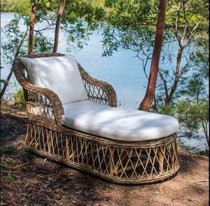 Banc en rotin durable de conception minimaliste moderne pour l'intérieur extérieur pour les hôtels villas salle à manger salon mobilier d'extérieur parfait - Product Image 3